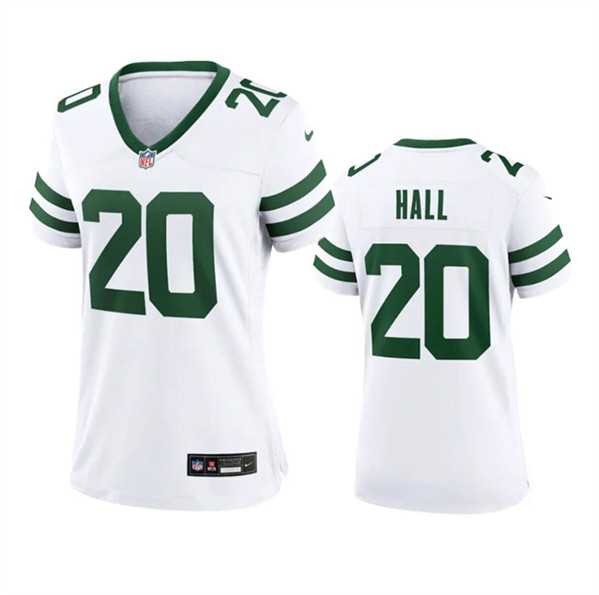 Women%27s New York Jets #20 Breece Hall White 2024 Stitched Jersey Dzhi